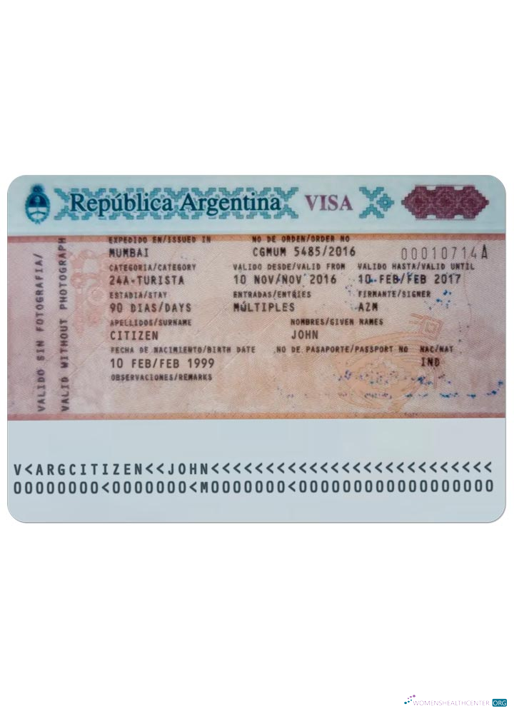 Download ARGENTINA visa Photoshop template